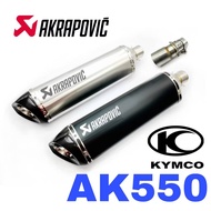 Akrapovic Exhaust KYMCO AK550 REAL Slip On Piping Ekzos Steel Muffler AK 550 Link Pipe Akra Long