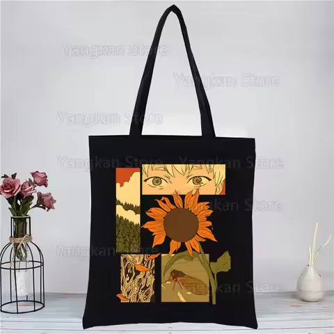 The Summer Hikaru Died Handbags Cloth Canvas Tote Bag Shopping Eco Reusable Indou Hikaru Flower Anim
