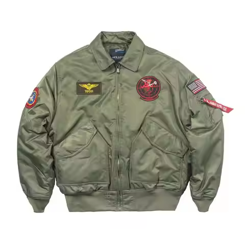TOP GUN CWU-45P Patch Embroidery Padding Military Style Branded Bomber Jacket Pilot Motorcycle Quick