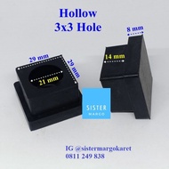 Karet Kotak Besi Hollow Holo 3x3 Padat Lubang