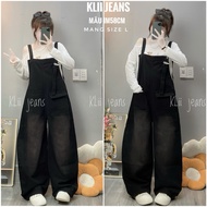 KLii jeans BLACK Curved Baggy jeans overalls unisex long pockets super beautiful concealer, curved w