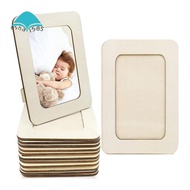 12PCS Unfinished Solid Wood Photo Picture Frames Standing Photo Frames For 4 X 6 In Photos,