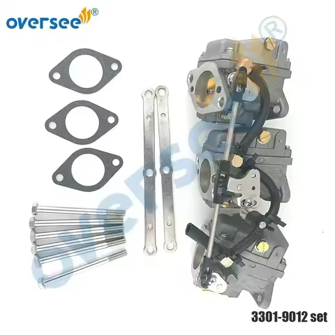 3301-9012 Carburetor Kit For Mercury Mariner 2T 70-75-80-90 HP 3cyl Outboard Engine