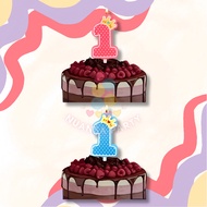 LILIN NP • Number 1 Birthday Candles Pink 1st Birthday Candles / Jumbobiru