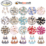 Beebeecraft 1-2 pc Natural Stone Pendants precious Stone Pendants Charms for Jewelry Making Jade Turquoise Agate Crystal Quartz Beads Bracelet Necklace Jewelry Finding