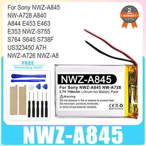 NEW Replacement Battery For Sony NWZ-A845 NW-A728 A840 A844 E453 E463 E353 NWZ-S755 S764 S645 S738F 
