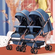 ST/♌kairuishiTwin Stroller Can Sit and Lie Double Stroller One-Hand One-Click Pick-up Twin Stroller