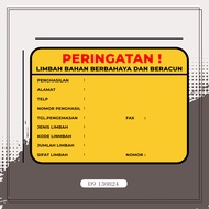 B3 Waste Label Sticker | Hazardous Material Label Cromo Material multi Sticker