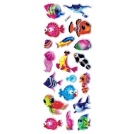 SK518 Sticker Motivational Award Sticker for Children Foam Emboss Fish Sea