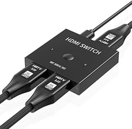 HDMI Switch 8K 60Hz, HDMI 2.1 Switcher 2 in 1 Out, High Speed 48Gbps HDMI Splitter Support 4K@120Hz for Xbox PS5 Fire Stick Roku HDTV Monitor