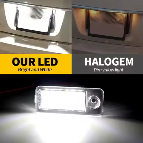 2PCS LED License Number Plate Lights Canbus For Audi A6 C5 B4 Avant Wagon 1997-2005 Audi RS6 RS6 Plu