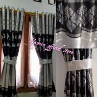 Gorden jendela pendek kamar tidur kecil panjang 130cm gorden blackout import tebal premium 12 ring