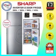 SHARP J-TECH INVERTER Twin Door Refrigerator  / Peti Sejuk Sharp Dua pintu 280L / 320L / 360L / 400L
