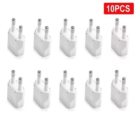 1-100pcs 4.0/4.8mm EU Plug Adapter EU US Israel To Euro KR BR Brazil Plug Converter American Travel 