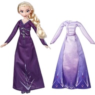 Disney Frozen Arendelle Fashions Elsa Fashion Doll with 2 Outfits, Purple Nightgown &amp; Dress Inspired by 2 Movie - Toy for Kids 3 Years Old &amp; Up, Brown