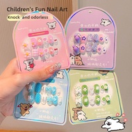 Kids Fake Nails Set 3d Cartoon For Kids Girls Heart Detachable Wearable Press On Nails For A2c2