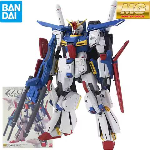 Bandai Original MG Master Grade Series MG196 MSZ-010 ZZ Gundam Ver.KA Anime Action Assembly Figures 