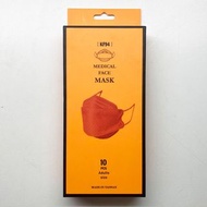 台灣 久富餘 KF94韓版4層立體成人醫療口罩-愛瑪仕橘-10片裝