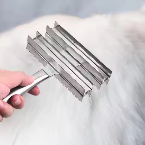 Horse Brush Comb Pet Rake Comb Brush Metal Shedding Blade Care Tool Rake Deshedding Brush for Cats A