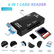 【CW】 6 in 1 Card Reader Type C OTG USB Memory Card Adapter plug and play High transmission with 512GB For laptop Support SD TF Card
