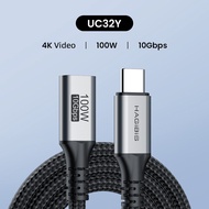 Hagibis USB C Extension Cable USB 3.2 Gen2 Male to Female Type C Extender Cord 4K 100W Compatible with Thunderbolt 3/4 for laptops MacBook Pro iPhone 15 Pro Max Samsung Xiaomi Nintendo Google Pixel 2 XL Note 8 S8 Plus S9 Huawei mate10