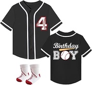 Toddler Boy Birthday Baseball Theme Shirt with Socks Kids Baseball Jerseys 1st 2nd 3rd 4 Year Old Bi