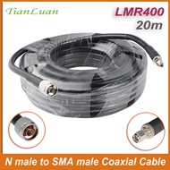 LMR400 Cable 20m N Male to SMA Male Plug Connector Coaxial Pigtail Jumper 4G 5G LTE Extension Cord R