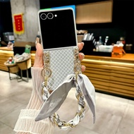 แฟชั่น🧡สายรัดข้อมือเคสโทรศัพท์สำหรับ Samsung Galaxy Z Flip 7 6 5 4 Flip7 Flip5 Flip6 Flip4 5G สุดหรู