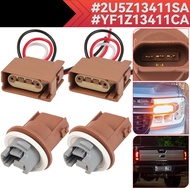 2Pcs Turn Signal Light Sockets with 2Pcs Wire Harness for Ford F150 Flex Explorer Focus OE 2U5Z13411