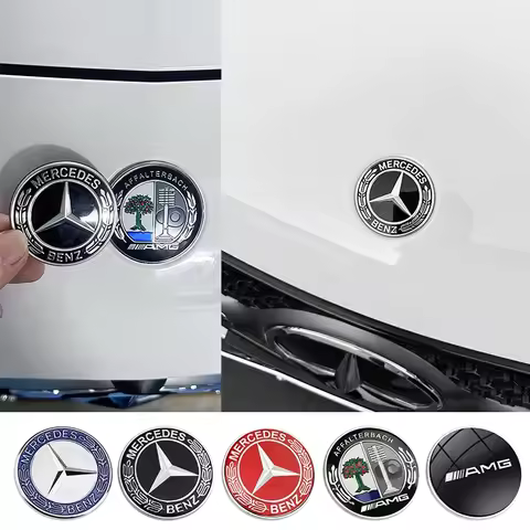 1pcs 57mm Car Front Hood Emblem Bonnet Sticker Badge Decal Styling For Mercedes benz A B R G Class G