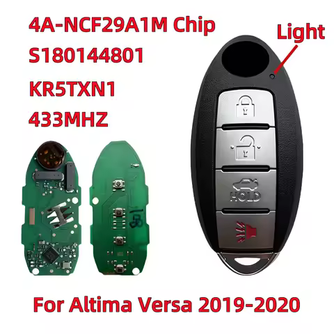 S180144801 KR5TXN1 For Nissan Altima Sentra Versa 2019 2020 Remote Smart Car Key 4Button 433MHz 4A C