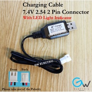 For 7.4V Li-ion Rechargeable Battery Charging Cable XH 2.54 2 Pin Connector