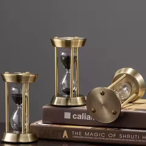 Vintage Metal Hourglass Timer Sand Clock Multi-Time 1/3/5/10/15Min Home Office Decor Modern Minimali