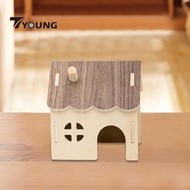 [In Stock] Hamster Wood House Hideout Hamster Habitats Decor for Syrian Hamster Gerbils