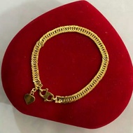 Gelang 24K kadar 999 999.5 emas asli ukuran ringan