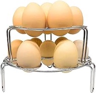 Stainless Steel Egg Steamer Rack for Instant Pot, Pressure Cooker, Boiling Pot. Stackable Steamer Trays 2 Pack Combo for Eggs and Food. Food Stainless Steamer Rack for Pot
