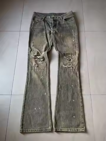 BLACK JOKER if6was9 Visual Kei Super Rare Early Iron Ring Destruction, Washed-out Vintage Denim