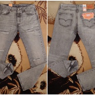 Levis 501 Original Gray Ripped and Destructed Jeans