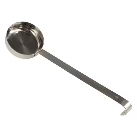 Kitchen Tools Flat Bottom Pizza Sauce Spoon Long Handle Italian Soup Ladle Practical Durable Serving