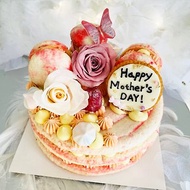 6吋馬卡龍塔-永生花香草覆盆莓【生日蛋糕、母親節蛋糕】