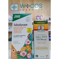 WOODS PHARMACY Udo's 3•6•9 Oil Blend 500ml AND SALUS SALUDYNAM 500ML-(Delivered with ice pack)