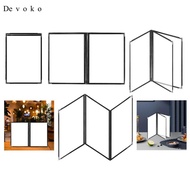 [Devoko] Restaurant Menu Cover Clear Double Panel PU Leather Frame 9.06x12.60inch Menu Holder for Co