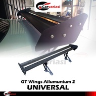 SPOILER GT WING ALUMINIUM 2 BAR UNIVERSAL