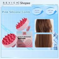 SEVICH Shampoo Brush Silicone Hair Washing Comb Scalp Massage Brush For Kids Pink