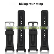 Black Resin Rubber Watch Band for PRG-240/PRG-40 Protrek, 18mm Special Concave Interface
