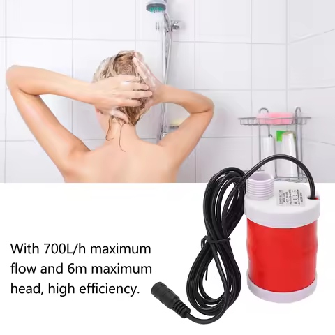 Submersible Pump 6m Discharge Lift Brushless Motor 12V 20W 700L/h Low Noise for Home Submersible Wat