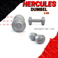 HERCULS BARBEL 3KG / DUMBELL 3KG / PLASTIC DUMBELL 3 KG