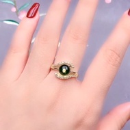 Dfdf925 Silver Ring Dominican Blue Amber Ring Women's Beeswax Women's Ring Blue Amber Ring