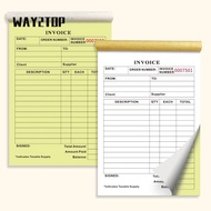 WAY2TOP Invoice Receipt Book, Signature Line Top-Bound Duplicate Invoice Book, Portable Tear- 2-Part