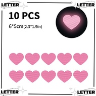 LET 10Pcs/ Set Pink Heart Reflective Stickers, 6*5cm / 2.3*1.9 Inches PVC Car Heart PVC Decal, Heart Shape Pink Waterproof Sticker for Truck Motorcycle Bicycle Bumper Sticker